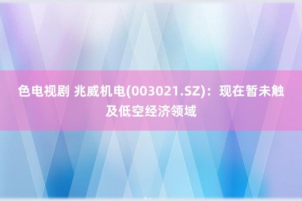 色电视剧 兆威机电(003021.SZ)：现在暂未触及低空经济领域