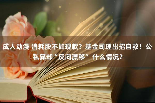 成人动漫 消耗股不如现款？基金司理出招自救！公私募却“反向漂移” 什么情况？