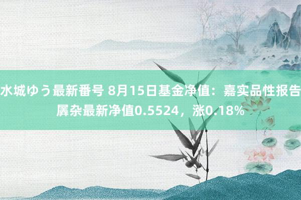 水城ゆう最新番号 8月15日基金净值：嘉实品性报告羼杂最新净值0.5524，涨0.18%