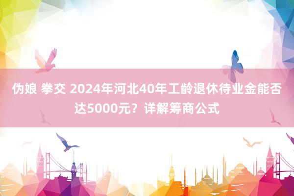 伪娘 拳交 2024年河北40年工龄退休待业金能否达5000元？详解筹商公式