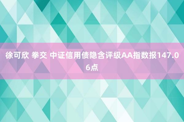 徐可欣 拳交 中证信用债隐含评级AA指数报147.06点