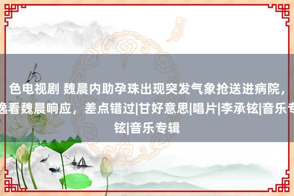 色电视剧 魏晨内助孕珠出现突发气象抢送进病院，安逸看魏晨响应，差点错过|甘好意思|唱片|李承铉|音乐专辑