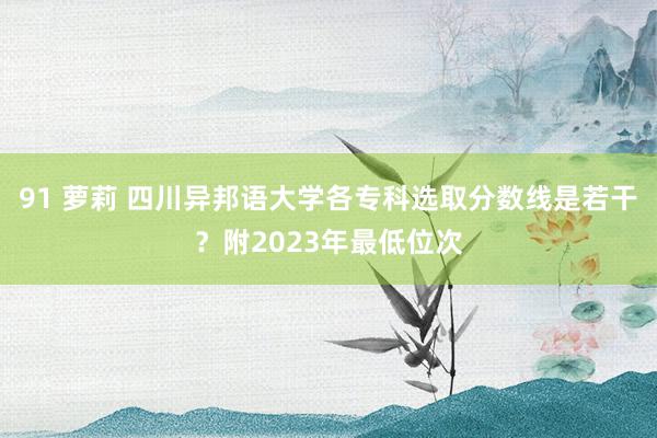 91 萝莉 四川异邦语大学各专科选取分数线是若干？附2023年最低位次